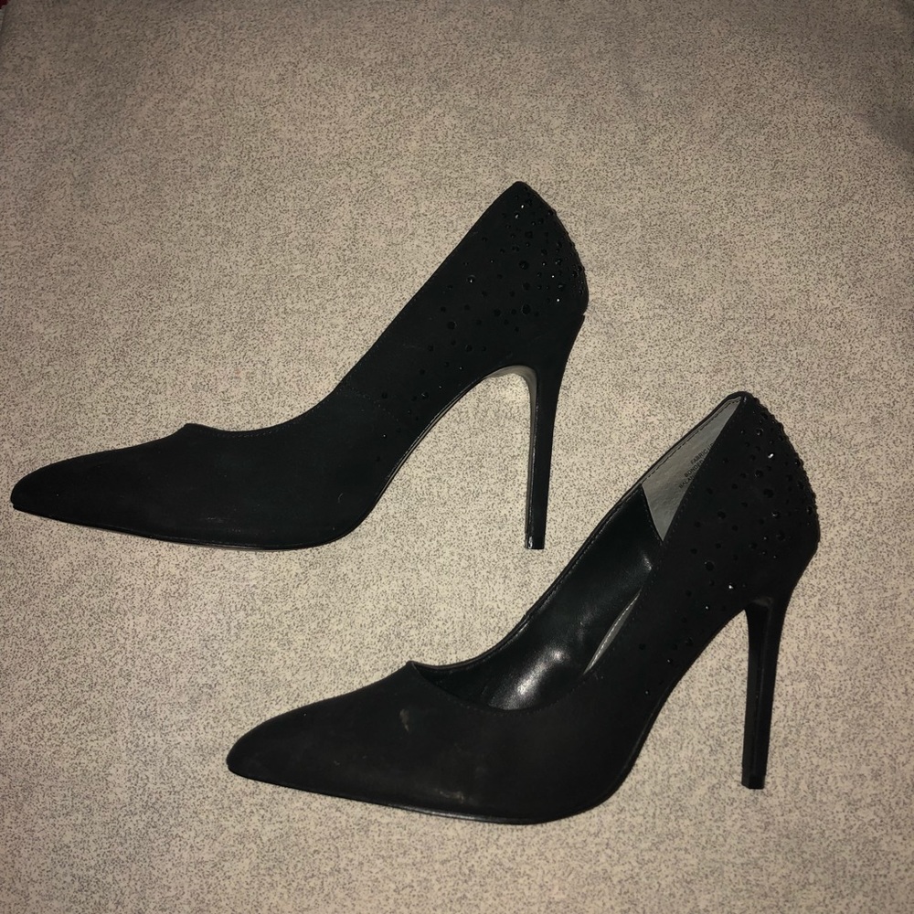 Black stud heels